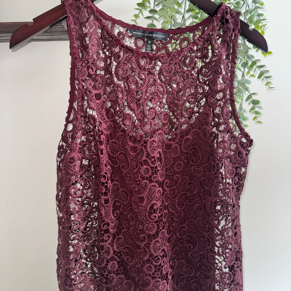 White House Black Market Red Sleeveless Tank Top